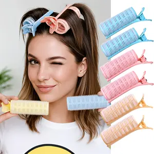 Get Salon-level Curls! 6Pcs Giant No Heat Self-adhesive Hair Rollers, Lift Fluffy Hair Roots, Damage-free Overnight Curler  Styling Tool, Pink Blue Yellow Colors, Suitable for Long & Medium Length Hair