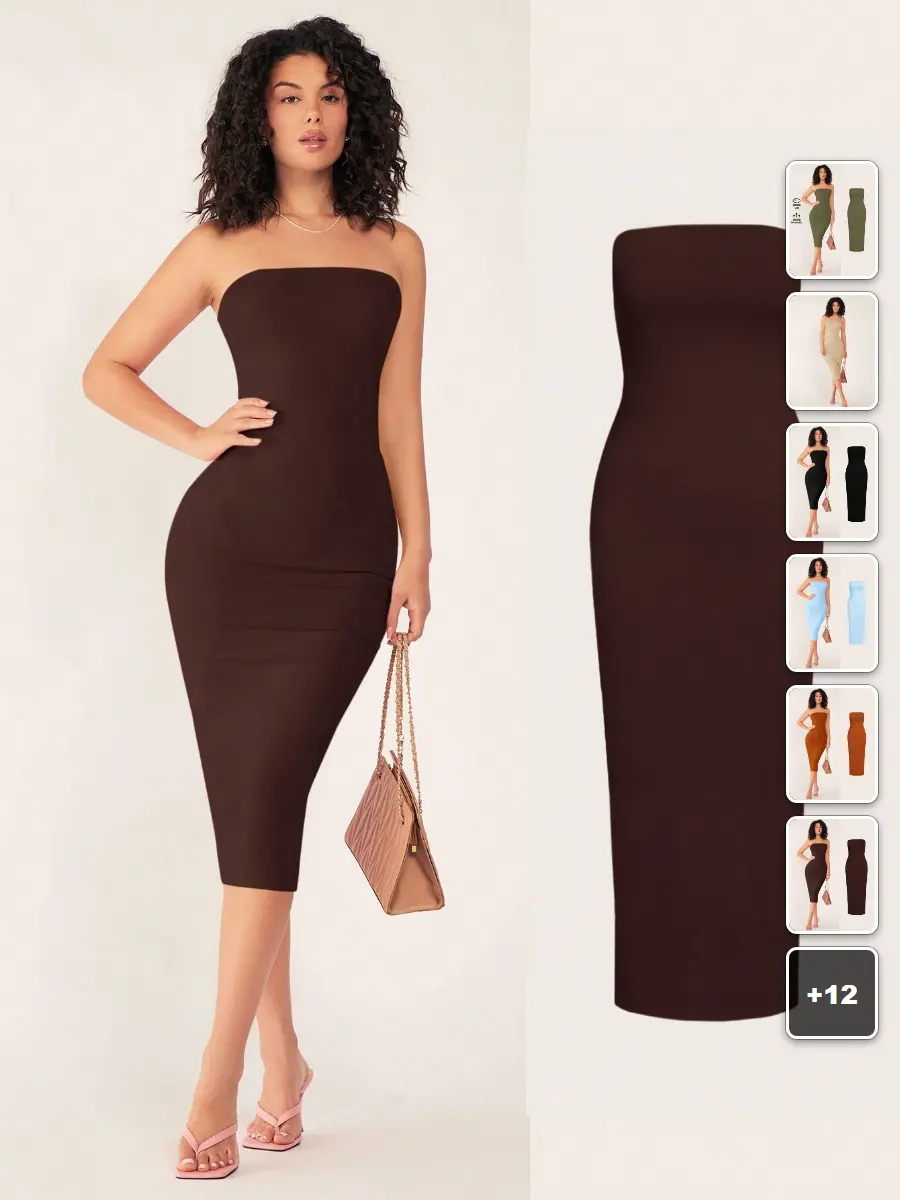 FLASH Strapless Bodycon Dress Slim Fit Summer Outfit Going Out