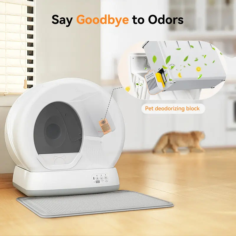 Meowant SC01 Smart Litter Box – Self-Cleaning, Odor-Free, Pee Guard, Auto Safety Stop, App-Controlled with Mat & Liner 3