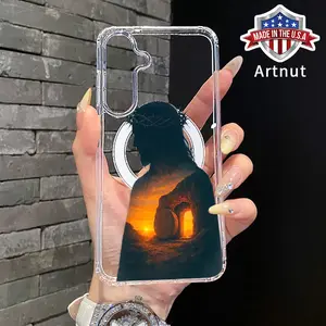 Clear Case Compatible with Galaxy S24 Plus S25 S23 FE S22 Ultra S22+ The projection of God Pattern Hard Acrylic Back Soft Silicone Edge Drop-Proof Lightweight Cell Phone Cover for Boy