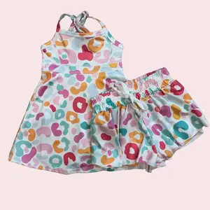 Adorable Leopard Athletic Dress & Matching Shorts for Girls - Above the Knee, Comfortable & Stylish Activewear Set for Summer breathable Fun Trendy Playful Outfits