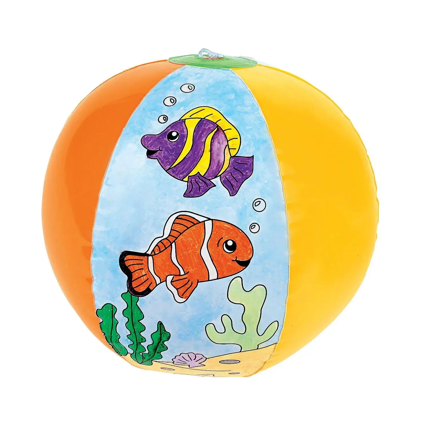 Inflatable 12" Color Your Own Fish Large Beach Balls - 12 Pc.