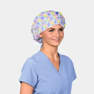 Pickleball In Pink - Poppy Bouffant Medical Scrub Hat