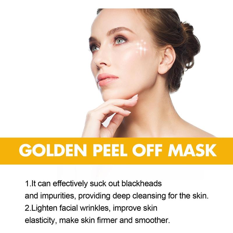 Peel-Off Gold Mask Cleanses Facial Blackheads, Reduces Fine Lines And Tights The Skin. It Is A Topical Mask