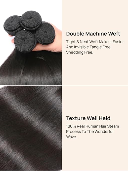 Human Hair Bundles Straight Bundles Human Hair 16 18 20 Inch Bundles Hair No Tangle No Shedding Double Weft 3 Unprocessed Burmese Bundles Human Hair Extensions Natural Color