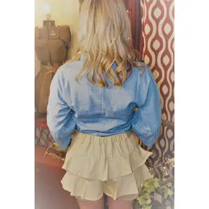 Taupe Layered Skort Bottoms