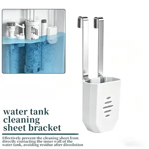 1Pcs Toilet Tank Cleaning Tablet Holder, Household 3.7'' x 2.9'' x 0.7'' Toilet Tank Bleach Tablet Bracket, Hanging Toilets Bowl Cleaner Carrier for Preventing Dissolved Residue From Polluting Water Tank