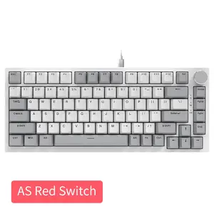 AJAZZ AK820 wired gaming mechanical keyboard, Gasket Mounted Keyboard, 75% layout full-key hot-swappable Gasket structure luminous metal volume knob FN multimedia function ergonomic design gaming keyboard plug and play office use
