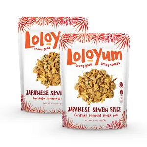 LoloYum 2-Pack Japanese Seven Spice Flavor Furikake Seaweed Snack Snack Mix - Hawaiian Inspired and Non-GMO