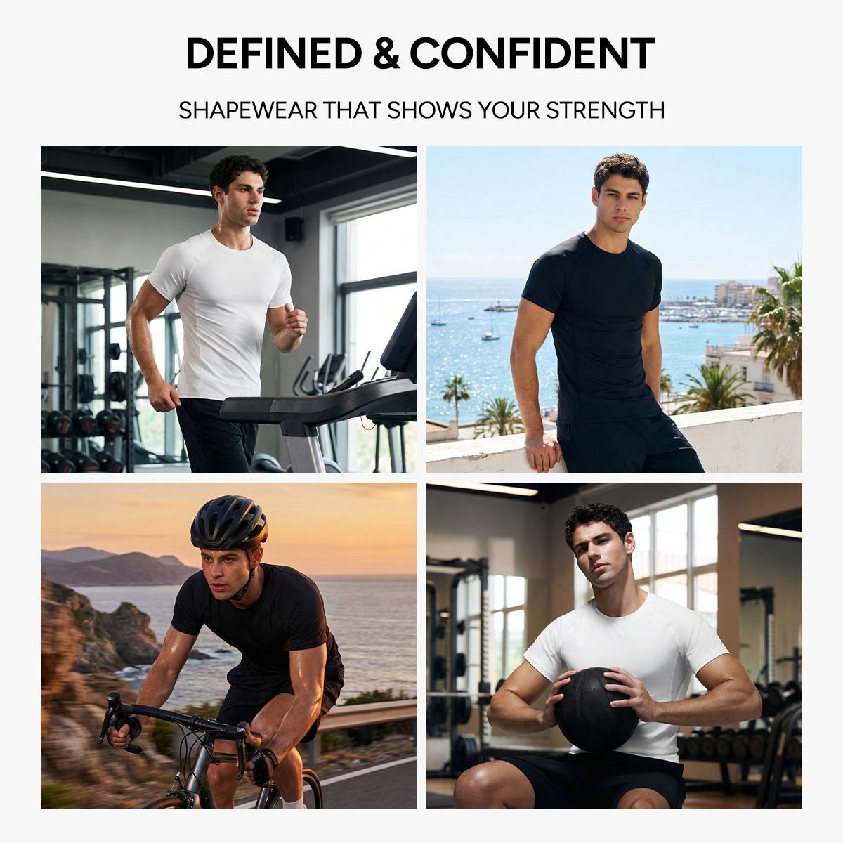 Men’s Short Sleeve Compression Shirt with Breathable Mesh Panels at Underarms and Back – Lightweight Stretch Athletic Performance T-Shirt for Gym, Training, Running and Daily Active Wear