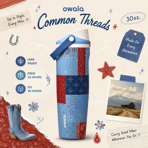 Owala Common Threads 30oz FreeSip Sway Water Bottle – America 250th Birthday Limited Edition, Patriotic Insulated Leakproof Stainless Steel Tumbler