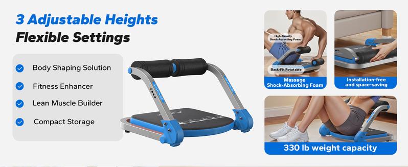 Merach Sit-Up Exercise Equipment, Ab Crunch Machine Roll-up Machine, Abdominal Workout Machine for Home Gym, Core Ab Exercise System Trainer, TikTokShopBlackFriday