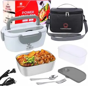 Portable Electric Lunch Box 1.5L Food Warmer for Car Truck Office, Heated Bento Lunch Container with Insulated Bag, Leakproof Design, Fast Heating Meal Box for Adults