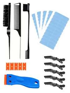 21 in 1 Hair Extension Tool Set, Includes Extension Glue, Comb, Hair Clips & Glue Remover, Portable Lightweight DIY Hair Extension Kit for Easy Application, Hair Extension Tools Kit