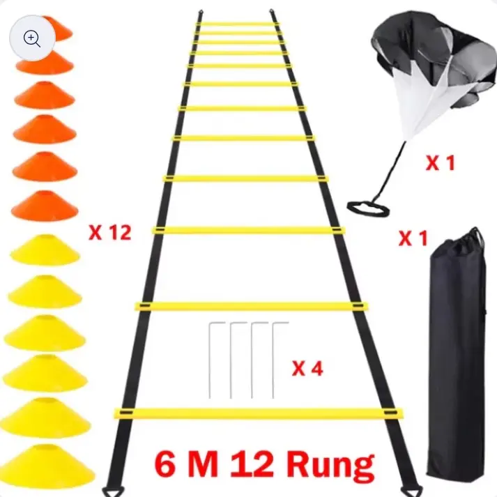 Athlete Agility Training Set with Ladder, Resistance Parachute, and Cones