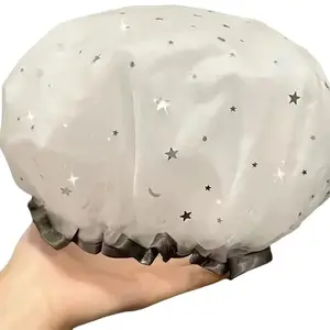 Double-Layer Thick Shower Cap, Ideal for Makeup & Kitchen Use, Dust-Proof Design, Perfect for Home Hygiene Supplies, 1pc