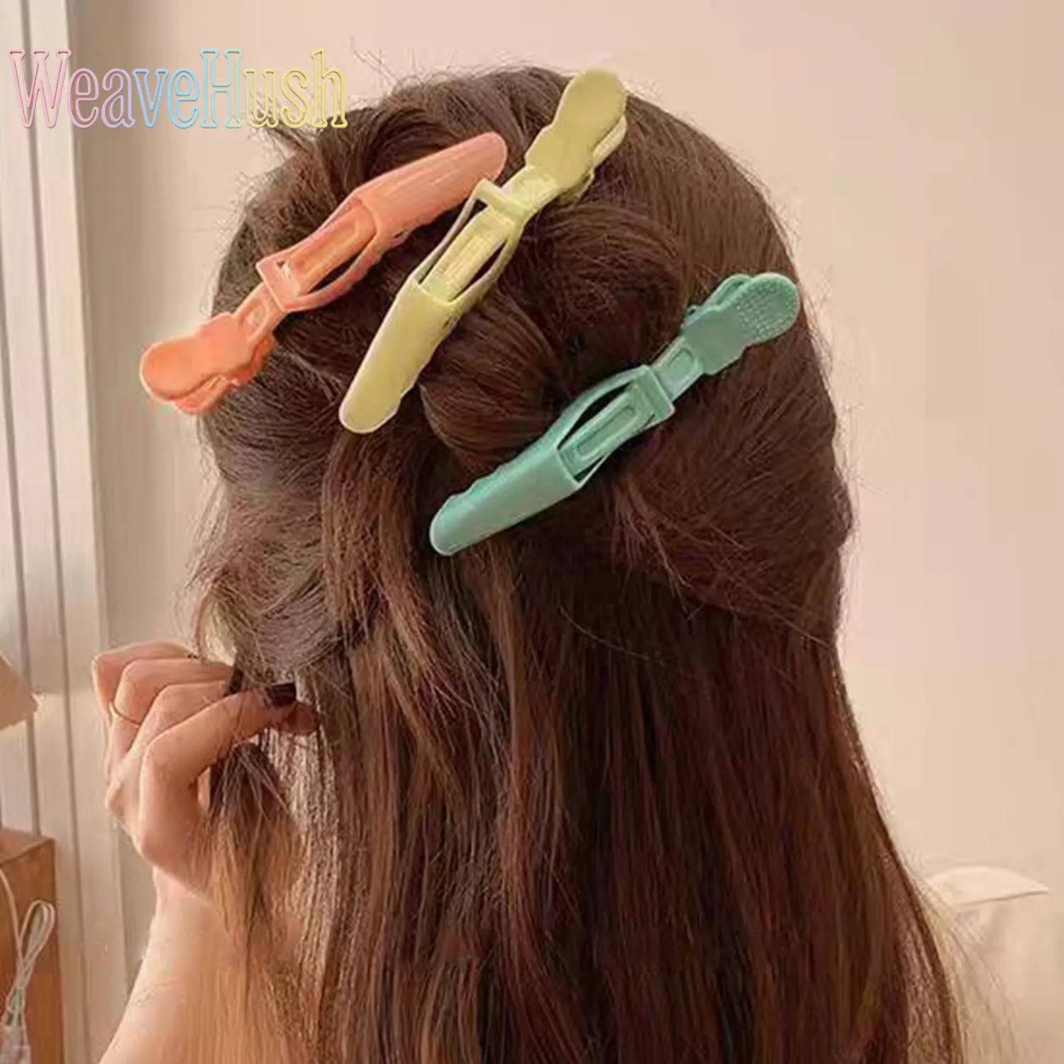 2026 New Seamless Alligator Clips, Professional Barber & Makeup Bangs Fixing Duck Clips, Sweet Side Hairpin Indoor Recreation Hair Accessories, Alligator Clip