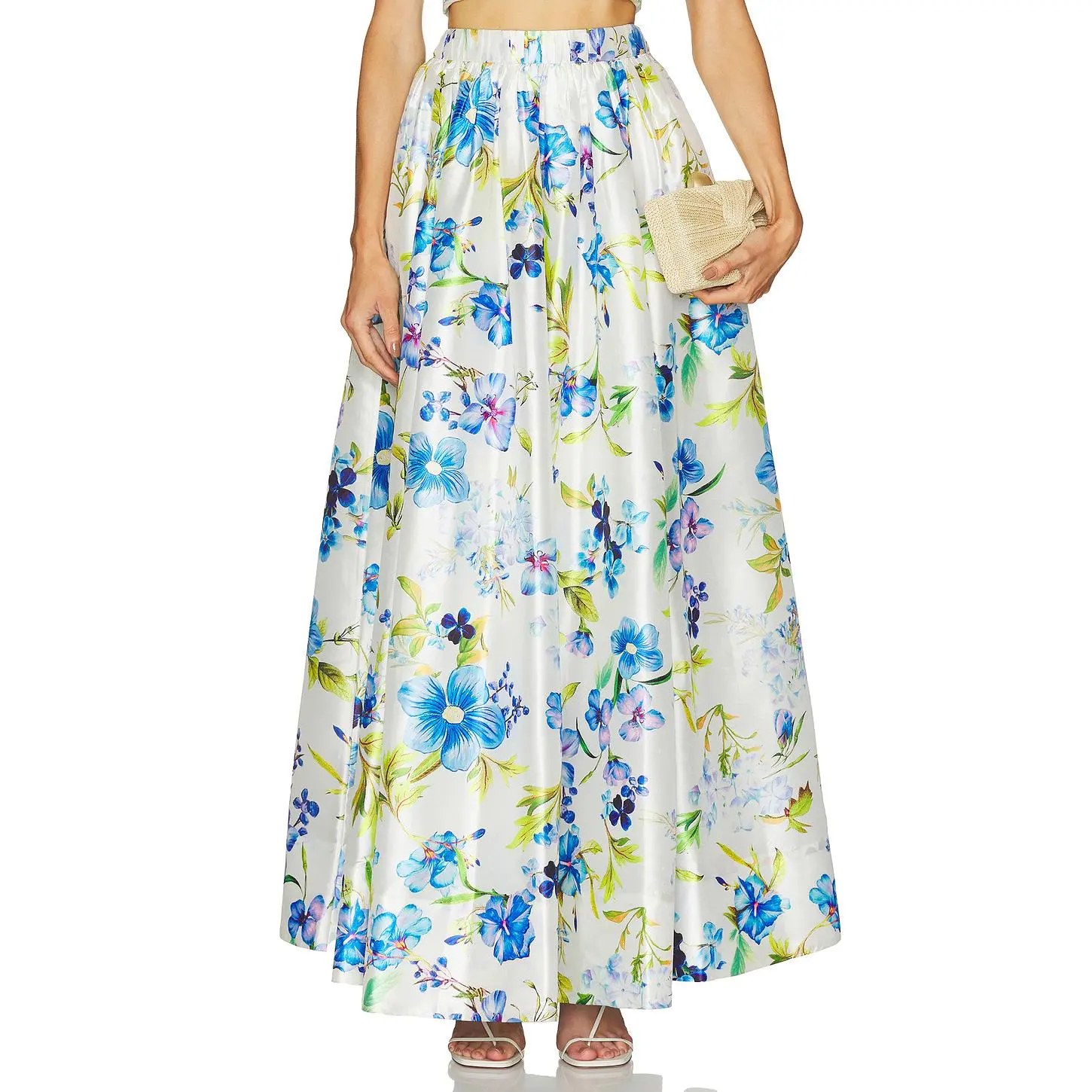HEMANT AND NANDITA Long Skirt in Ivory