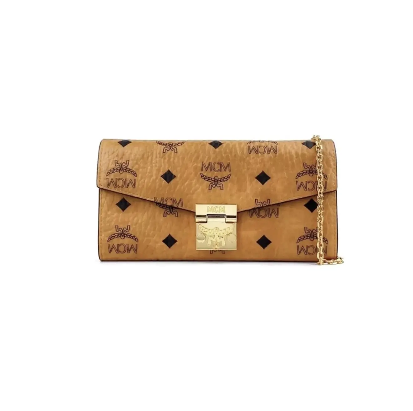 Pre-owned MCM Visetos Small Chain Wallet （WOC）