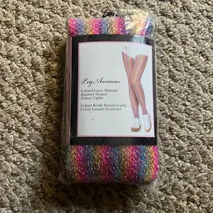 Rainbow tights one size. Sparkly Girl Party Women