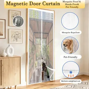 1 Summer Mosquito Net Door with Magnetic Closure, Hands-Free, Ventilated and Breathable, Prevents Mosquitoes and Flies from Entering, Easy to Install, Suitable for Home Porches and Patios.        ？ ？ ？