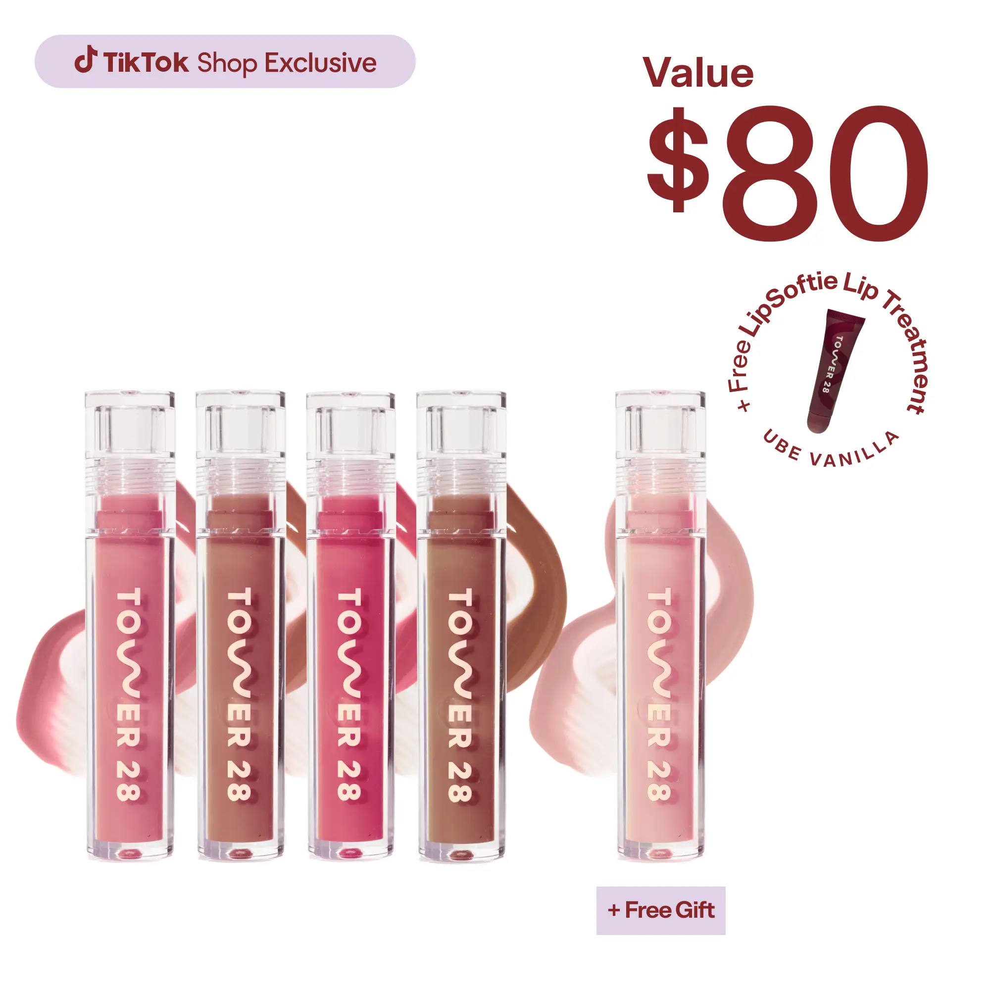 Tower 28 Beauty Milky Lip Set - Makeup, Blend, Nourishing, Sensitive, Glossy Cosmetic in Clear Bottle Matte Lipstick Lipgloss Tower 28 Beauty Milky Lip Set - Makeup, Blend, Nourishing, Sensitive, Glossy Cosmetic in Clear Bottle Matte Lipstick Lipgloss