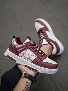 Men's Classic Colorblock Lace-Up Tree Print Sports Shoes, Retro Comfortable Walking Running Outdoor Flats, Daily Wear Sneakers, Workout Sneakers, Sporty Running Shoes