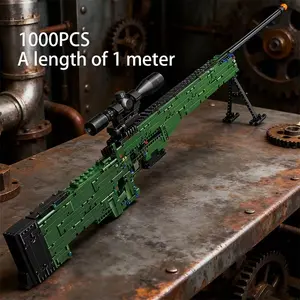 1400pcs Building Blocks Gun, Awm Series High Difficulty Construction Kit, and Bricks, Valentine's Day Gift