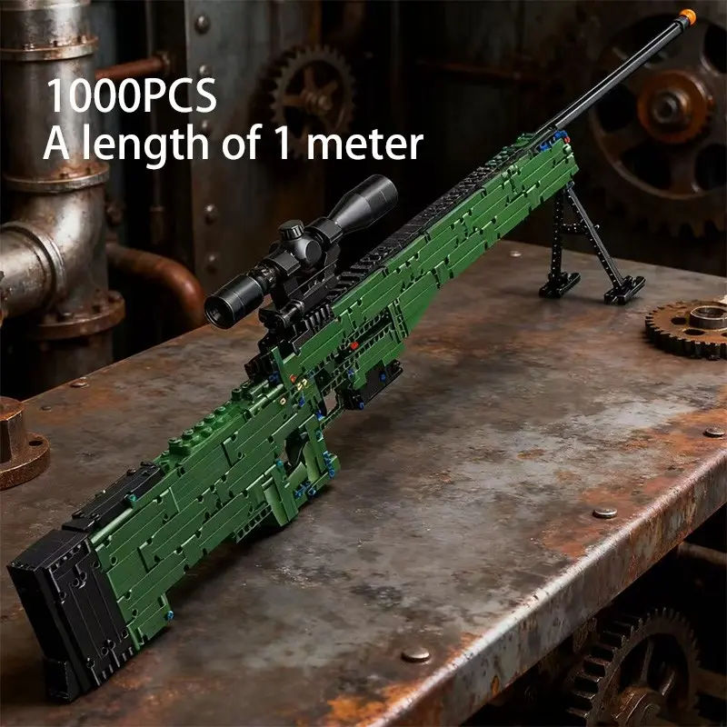 1400pcs Building Blocks Gun, Awm Series High Difficulty Construction Kit, and Bricks, Valentine's Day Gift