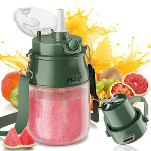 Prasky Portable Blender 27oz - Festive Holiday For Shakes& Smoothies Personal Smoothie blender  USB-C Charging (Power Bank/Computer Compatible), BPA-Free, Dishwasher Safe for Gym, Travel & Kitchen，food，juice，BLACK FRIDAY