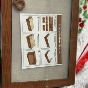 $10000 Larger Size Savings Challenge Box - Cash Vault Wooden Money Savings Box for Adults Kids - Kakeibo Money Bank - Wooden Cash Coin Piggy Bank with Counter and Dry Erase Pen - Brown