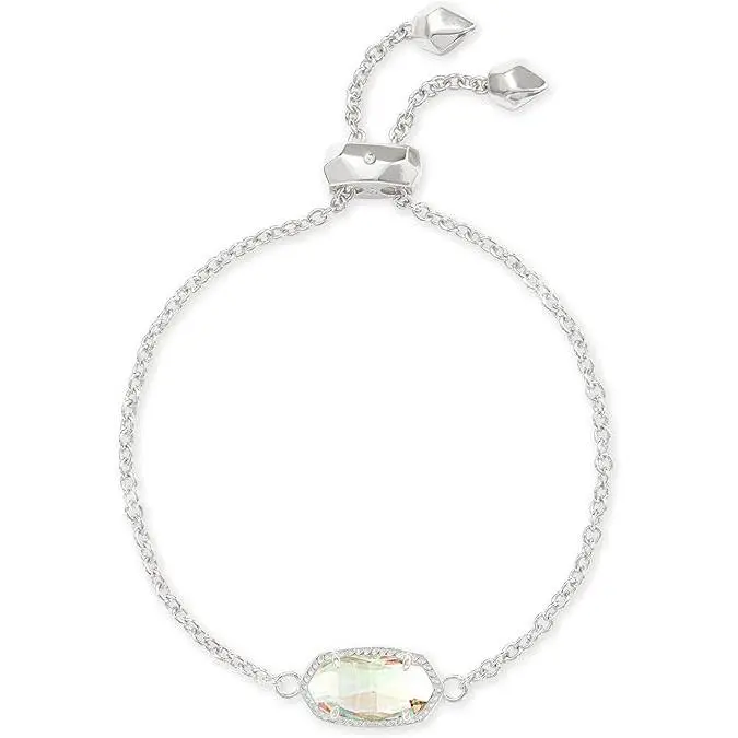 Kendra Scott Elaina Silver Adjustable Chain Bracelet in Dichroic Glass 4217716752