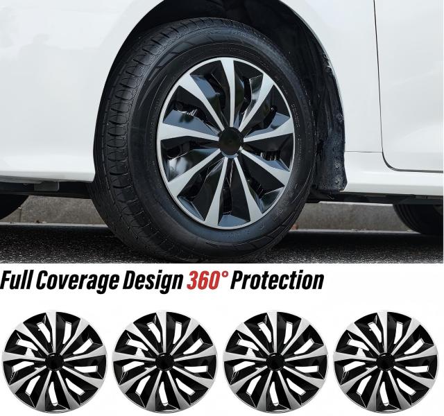 16 Inch Wheel Rim Covers Set of 4 | Universal Hubcaps for Steel Rims, Car Truck SUV Van Wheel Decor & Protection