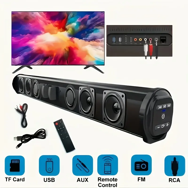 A Set Of 4D Surround Sound System, Portable Wireless Bar Speakers, TV Speakers, High Fidelity Subwoofer, Party Specific USB Plug And Play, Suitable for Laptops, Home Theater Experiences, Music Players, Christmas Gifts, Birthday Gifts