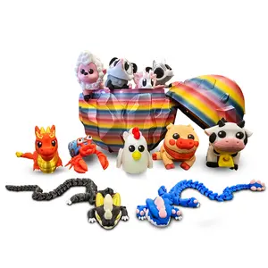 Jumbo Multi-Color Easter Egg with 10 Articulated Creatures – Surprise Figurine Set, Poseable Fidget Animals, Easter Basket Stuffer, Colorful Mystery Egg Gift Idea