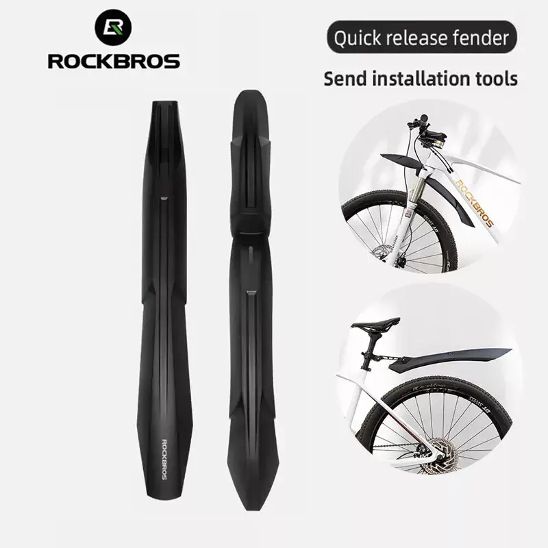 ROCKBROS Adjustable MTB Bike Fenders, Front Fork & Rear Mudguards, Essential Cycling Bike Accessories