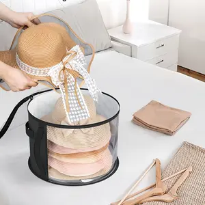 Stackable Durable Storage Organizer with Handles, Foldable Non-Woven Storage Box for Hats, Sunhats & Beach Caps, Dual Zipper Design, Christmas Gift Option