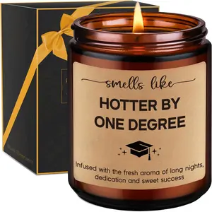Smells Like Hotter By One Degree Scented Candle, Graduation Gifts for Her, Him - College Graduation Gifts, Masters Degree Graduation Gifts 2024, PhD, High School Graduation Gifts for Women, Men, Friend - Funny Grad Gifts