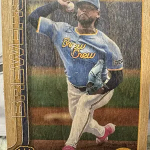 2025 Topps Series 1 Freddy Peralta WOODEN Card Parallel Numbered 02/25 Brewers