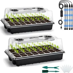 Plant Seed Germination Tray Kit, LED Grow Light With Timer & 3 Modes, Suitable For Home Garden & Indoor Greenhouse, Gifts for Mum, Garden Planting Supplies, Garden Supplies