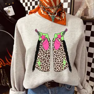 Neon cheetah Graphic Crewneck & T-shirt, Crewneck and Hoodie, Western cowboy Graphic Hoodie, Trending western Graphic Hoodie, Western Boutique, cowboy stuff, western sweatshirt