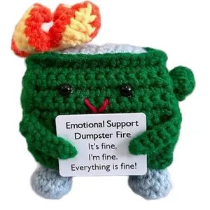 Everything is fine- promise- as long as you have your Emotional support dumpster crotchet buddy with you!