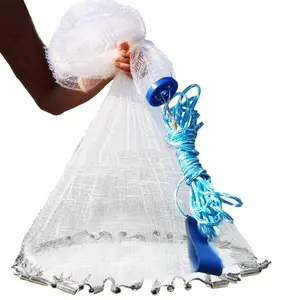 Heavy-Duty Hand Cast Fishing Net with Chain Sinker