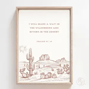 Scripture Printable Wall Art Western Home Decor Poster No Frame, Modern Christian Art Wild West Poster, Aesthetic Christian Prints Apartment, New Home Gift