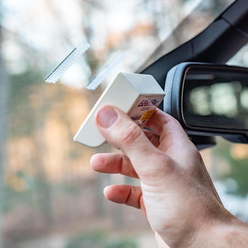 EZ Pass/I-Pass/Toll Tag Clear Tape Mounting Kit,  4 Sets (8 Strips) Double Sided Adhesive Scotch Strips with Velcro Strips, Alien Tape Grip with Alcohol Prep Pad, EZ Pass Holder