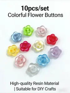 10pcs Colorful Pearl Small Flower Buttons, Sewing Fabric DIY Buttons, Handmade Craft Supplies, Crochet Accessories, Small Buttons