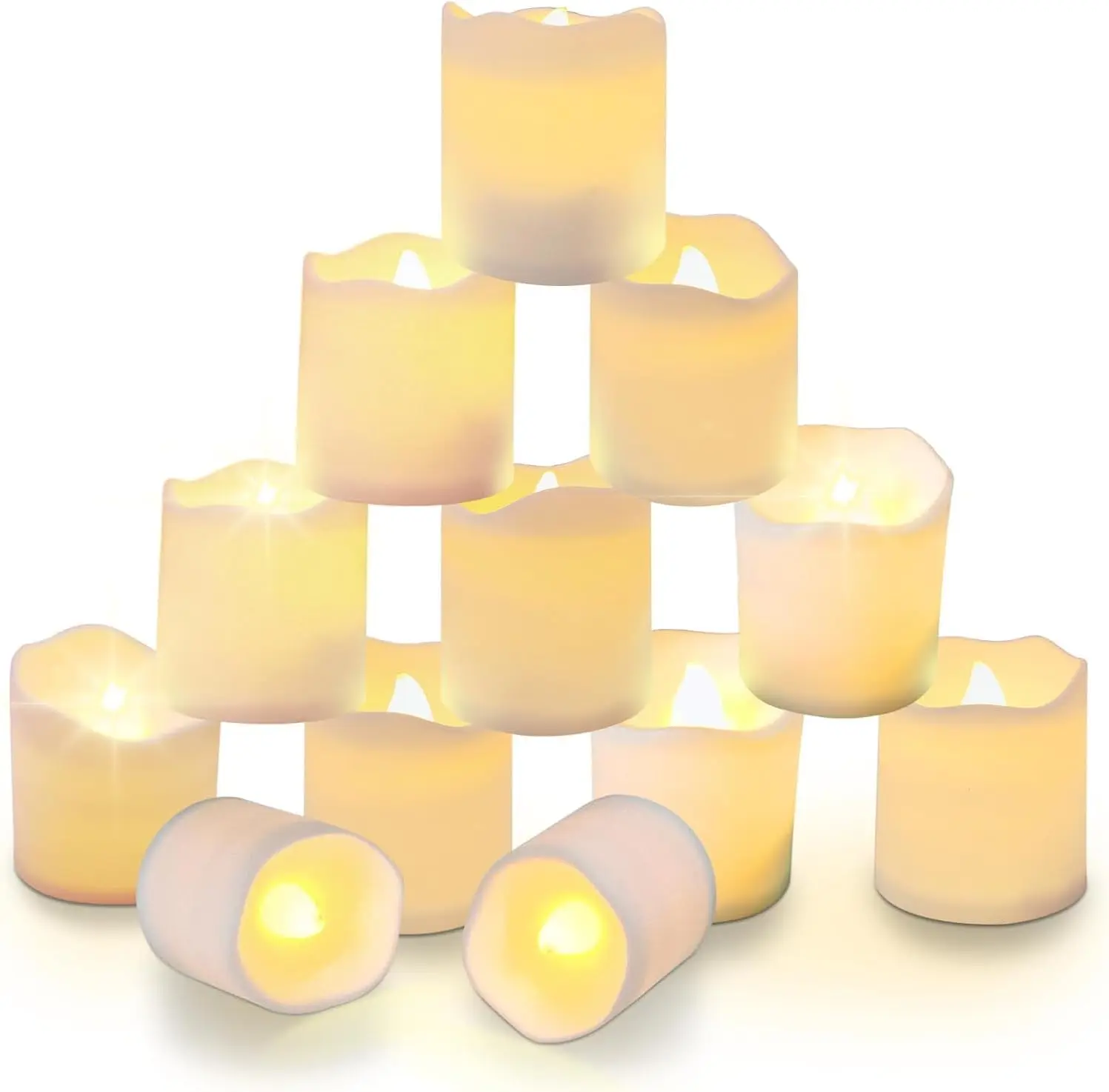 24-Pack Flameless LED Tea Candle Lights, Battery-Operated Flickering Decorative Candles with Batteries, Easy to Use and Place for Camping, Christmas, Any Occasion (Camping & Hiking Lights)