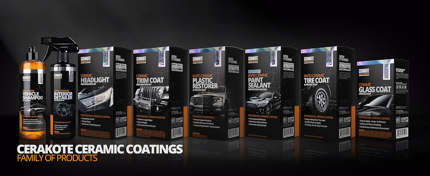 CERAKOTE® Platinum Rapid Ceramic Paint Sealant Spray - 14 oz. - 50 Wash Rating - Maximum Gloss & Shine – Extremely Hydrophobic – Unmatched Slickness - Ceramic Spray Coating