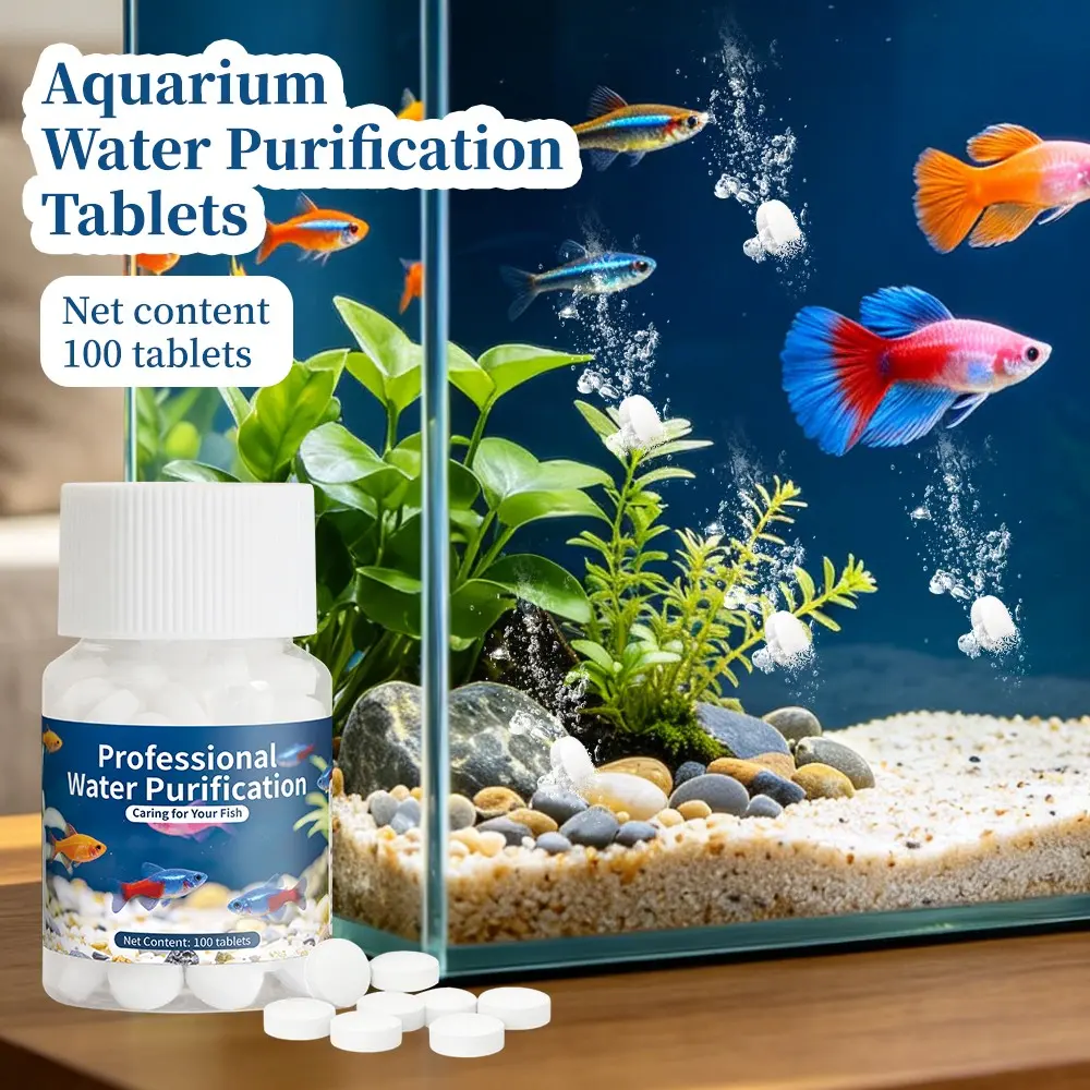 Fish Tank Water Purification Tablets, Quick Water Cleaning, Improves Water Quality, Reduces Frequent Water Changes, Essential for Home Aquariums, Aquarium Cleaner