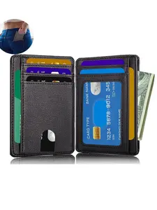 8 Card Slots PU Leather Wallet, Portable Credit Card Holder, Unisex ID Card Case, Card Organizer, Anti-Theft Design, All Season Use